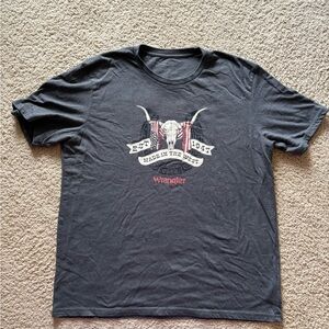Men’s Wrangler Charcoal Graphic Tee Cowboy Ranch Rugged Western Size XL